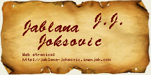 Jablana Joksović vizit kartica